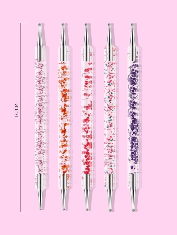 (5-tlg. Set) Dotting Pen Nail Art Nageldesign Dekorier Stift für UV Farbgel - Glitzer