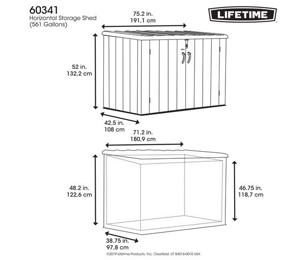 Lifetime Kunststoff-Mülltonnenbox, ca.