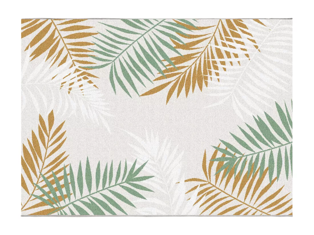 Tapis intérieur ou extérieur motif tropical - 150 x 200 cm - Multicolore - PALMIRA