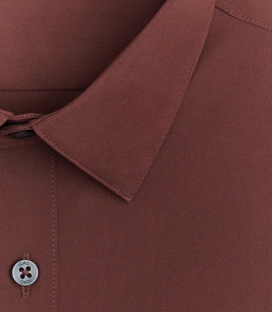 Chemise coton stretch slim lie-de-vin 
