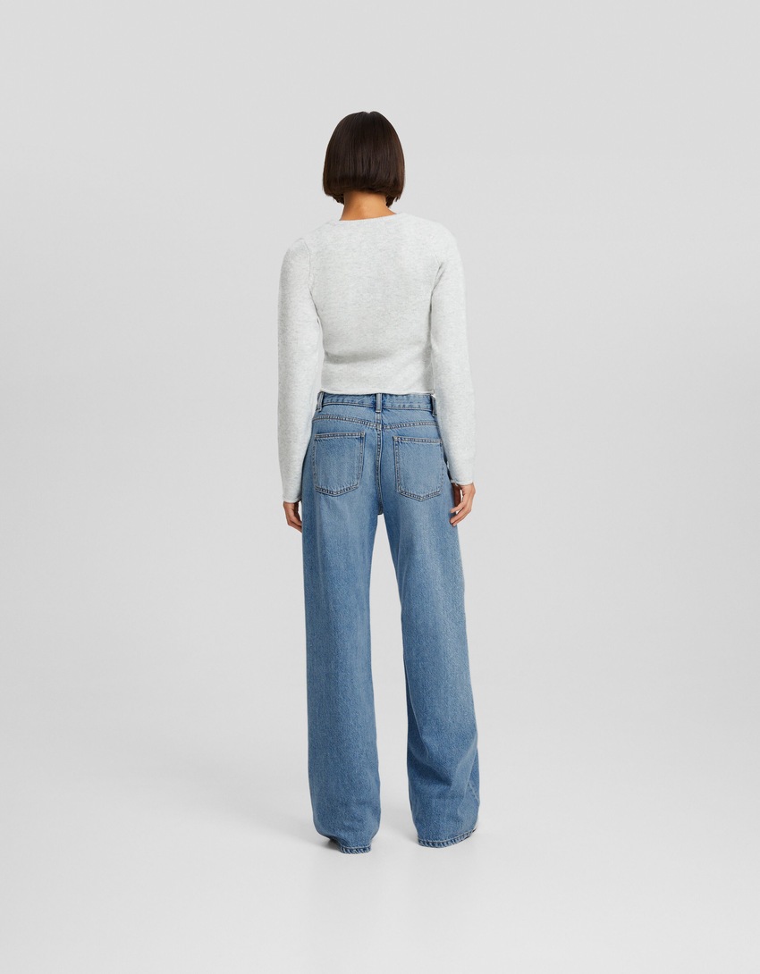 Calça jeans de perna larga