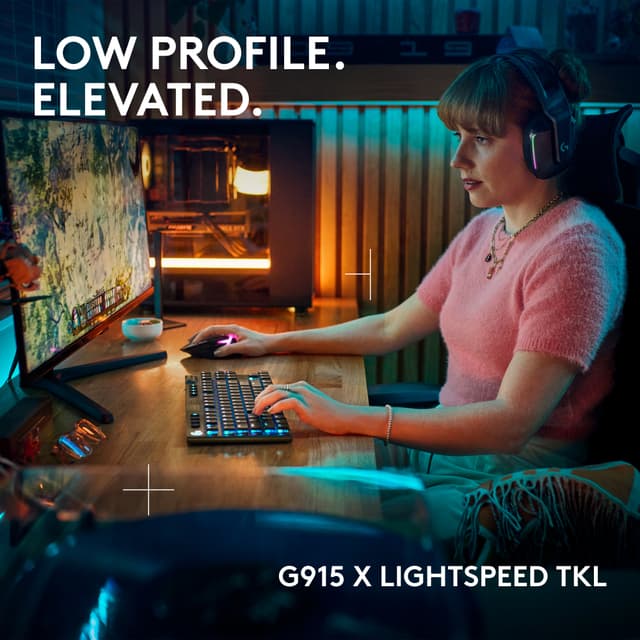 Logitech G915 X Lightspeed TKL trådløst klikbart gamingtastatur (sort)