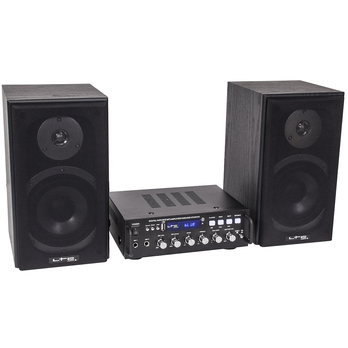 Karaokeanlegg m. Bluetooth og ekko, 2 x 75W