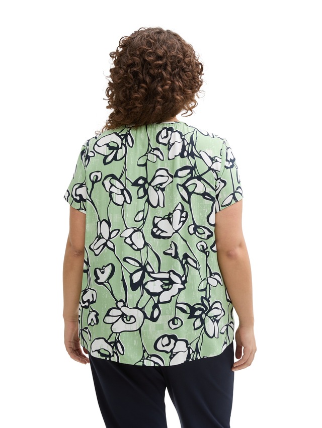 TOM TAILOR PLUS Kurzarmbluse , mit All-Over Print