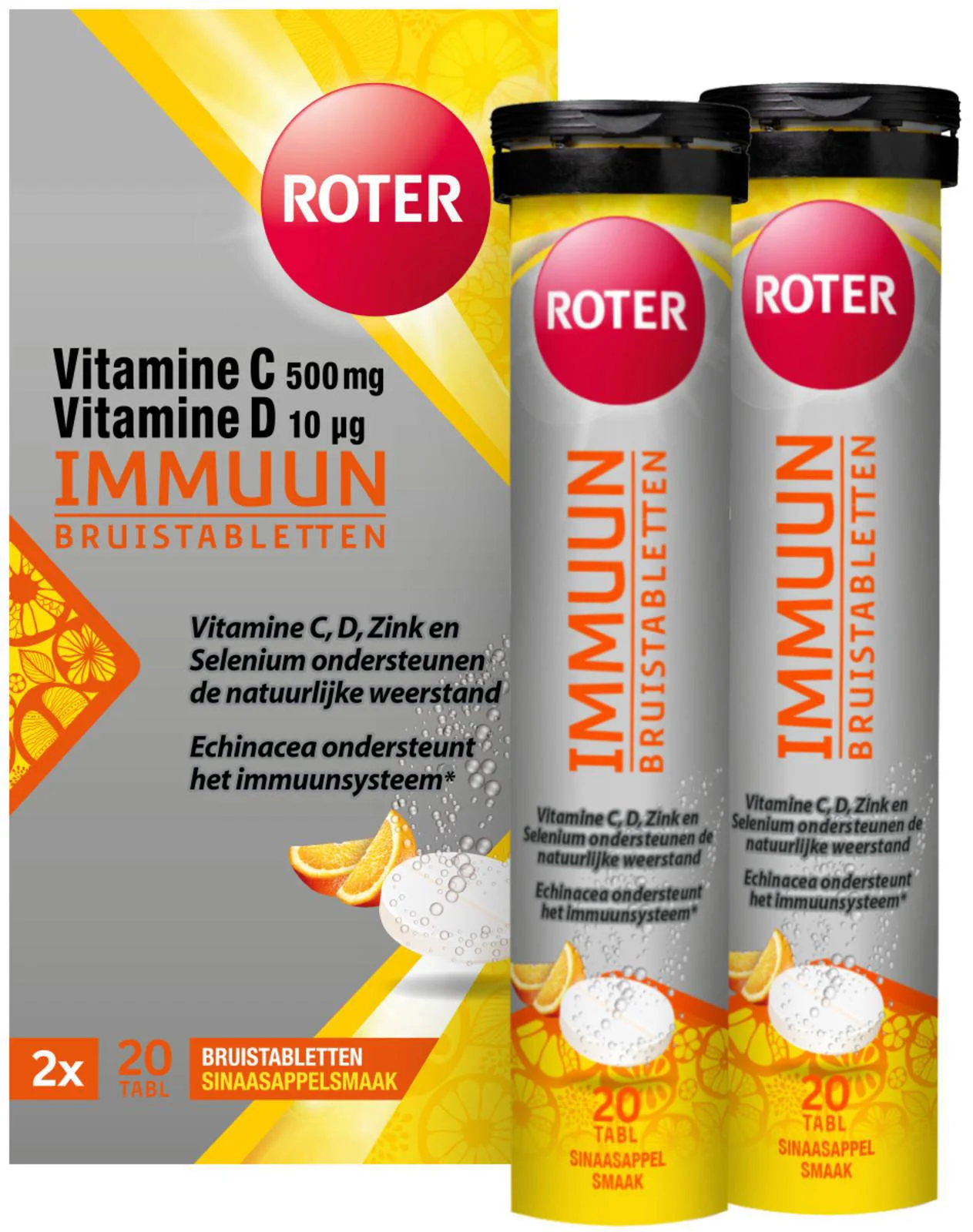 Roter Immuun Bruistabletten met Vitamine C & D - 2 x 20 bruistabletten