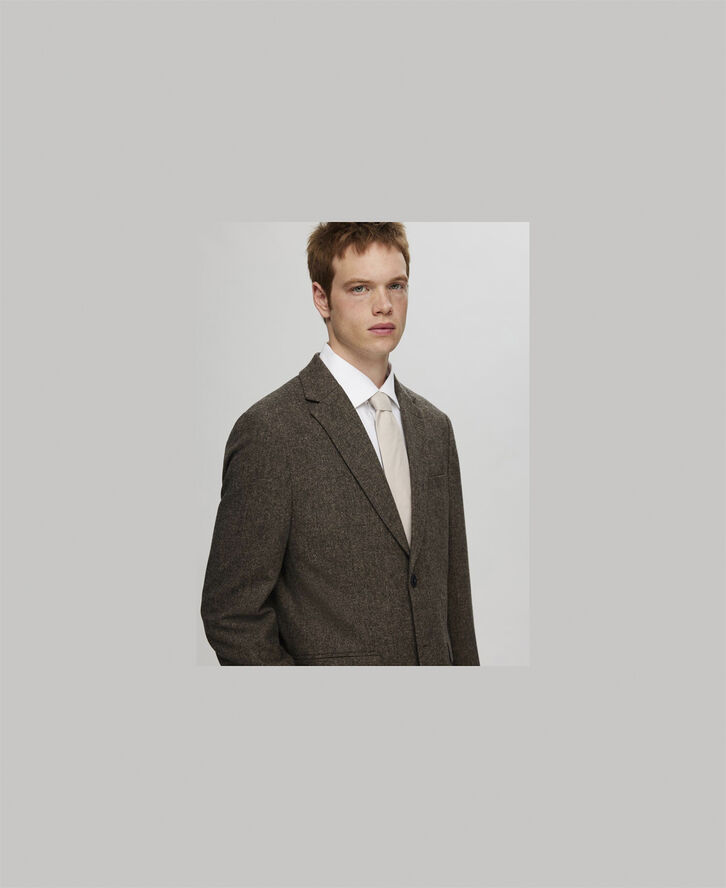 Selected Homme SLHSLIM-REED WOOL BLZ NOOS Brownie/structure