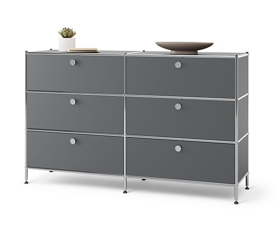 Kommode Metall »CN3« mit 6 Schubladen, grau