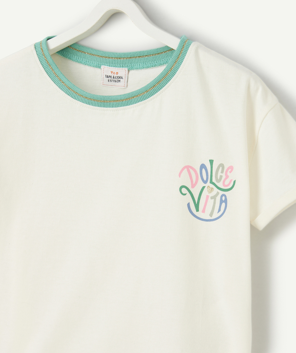 t-shirt manches courtes fille en coton bio dolce vita