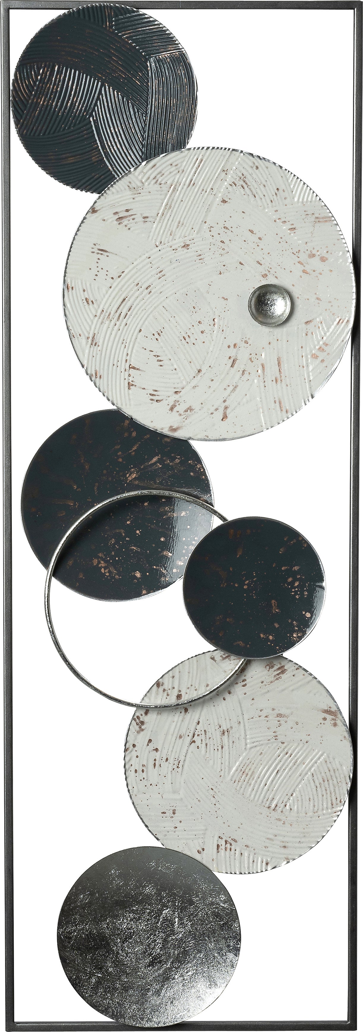 Intratuin tuin wanddecoratie cirkels zwart / wit 89,5 x 31 x 3,5 cm
