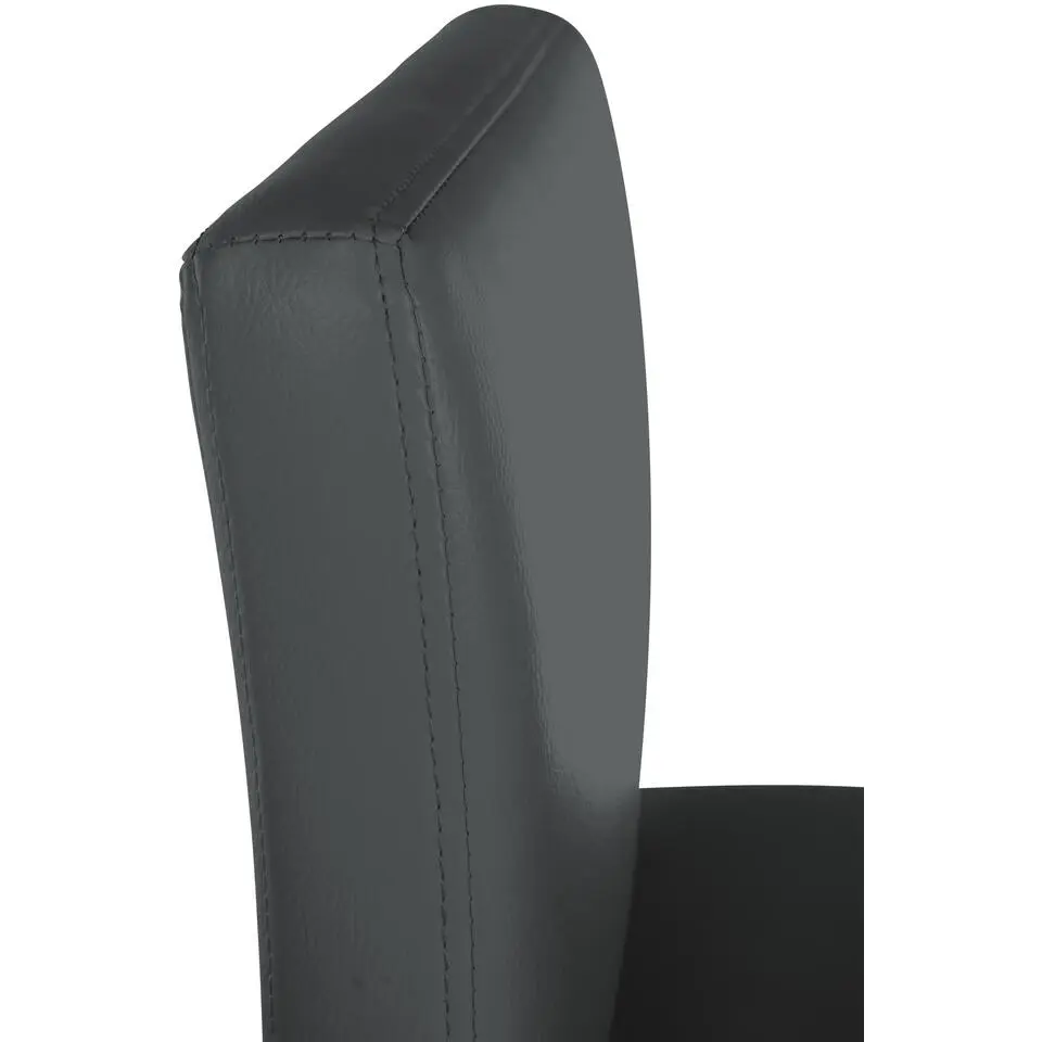 CLP Barkruk Newport zwart Frame - Kunstleer - donkergrijs