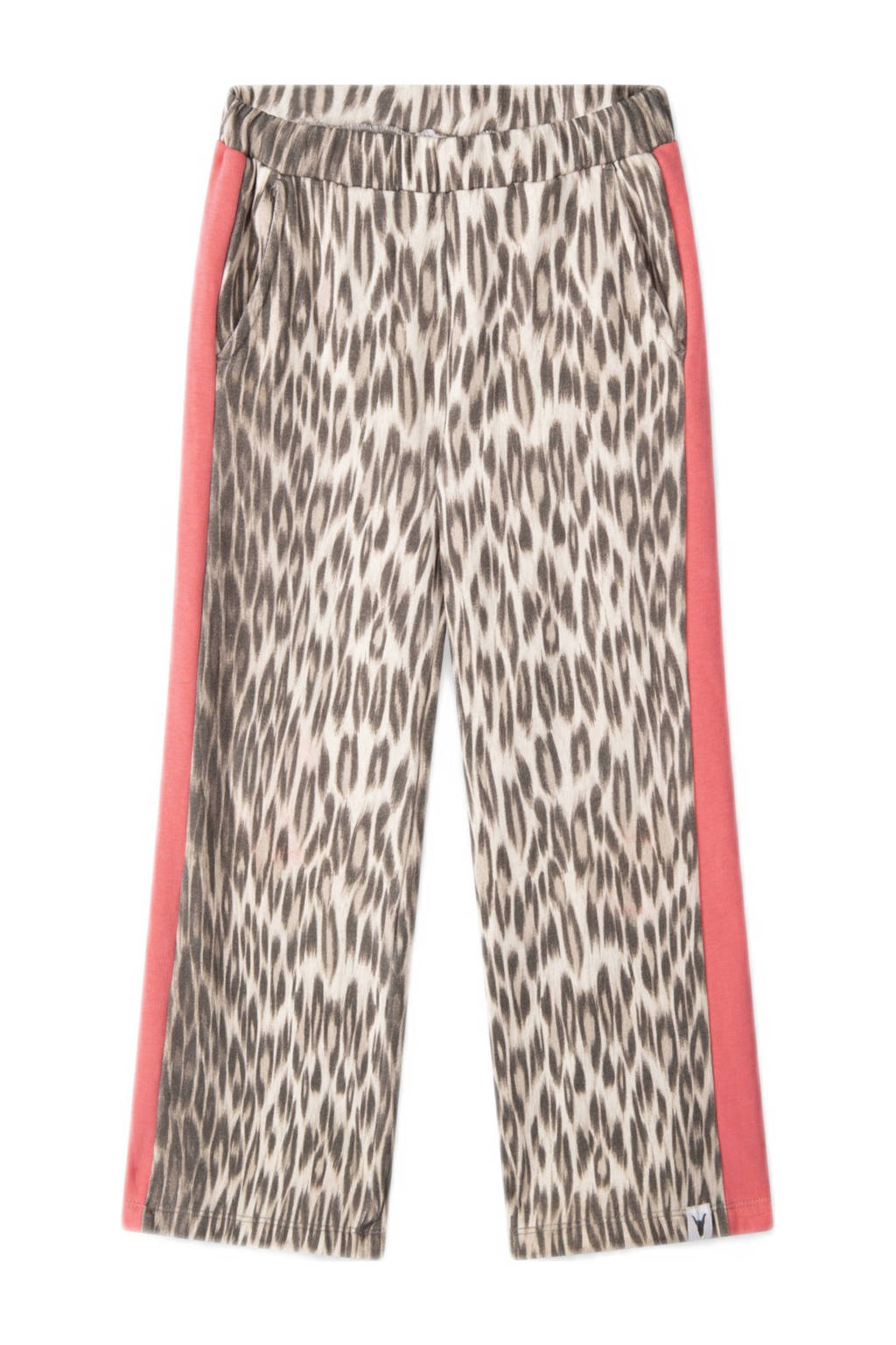 Alix the Label straight fit broek met panterprint beige
