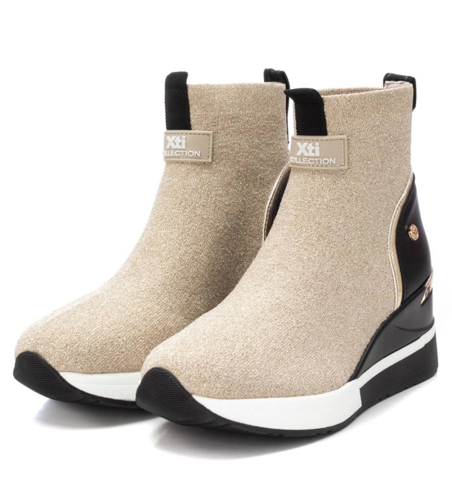 Botas de cano curto Xti 141924 bege - altura do salto: 6 cm