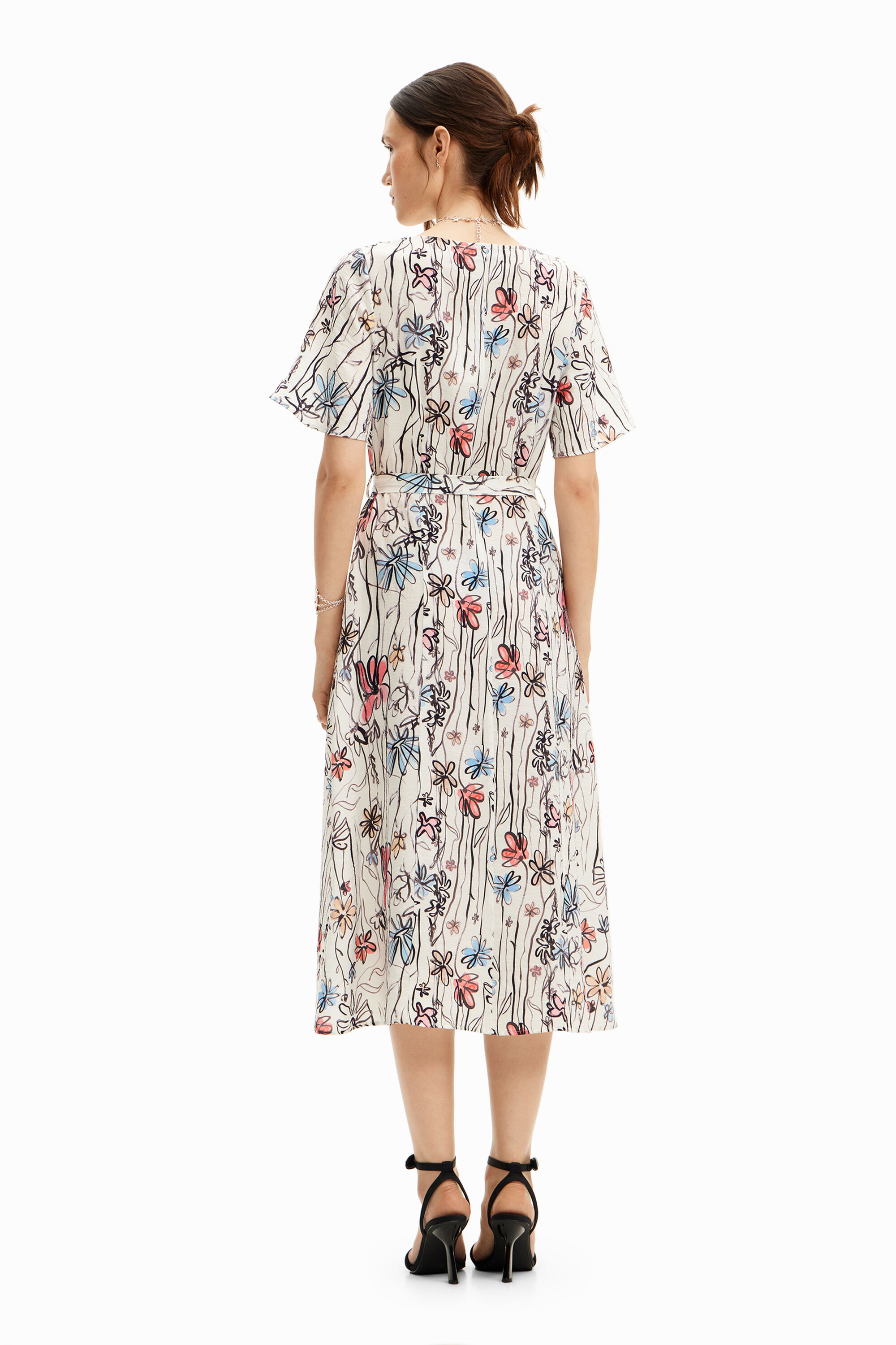 Vestido midi flores