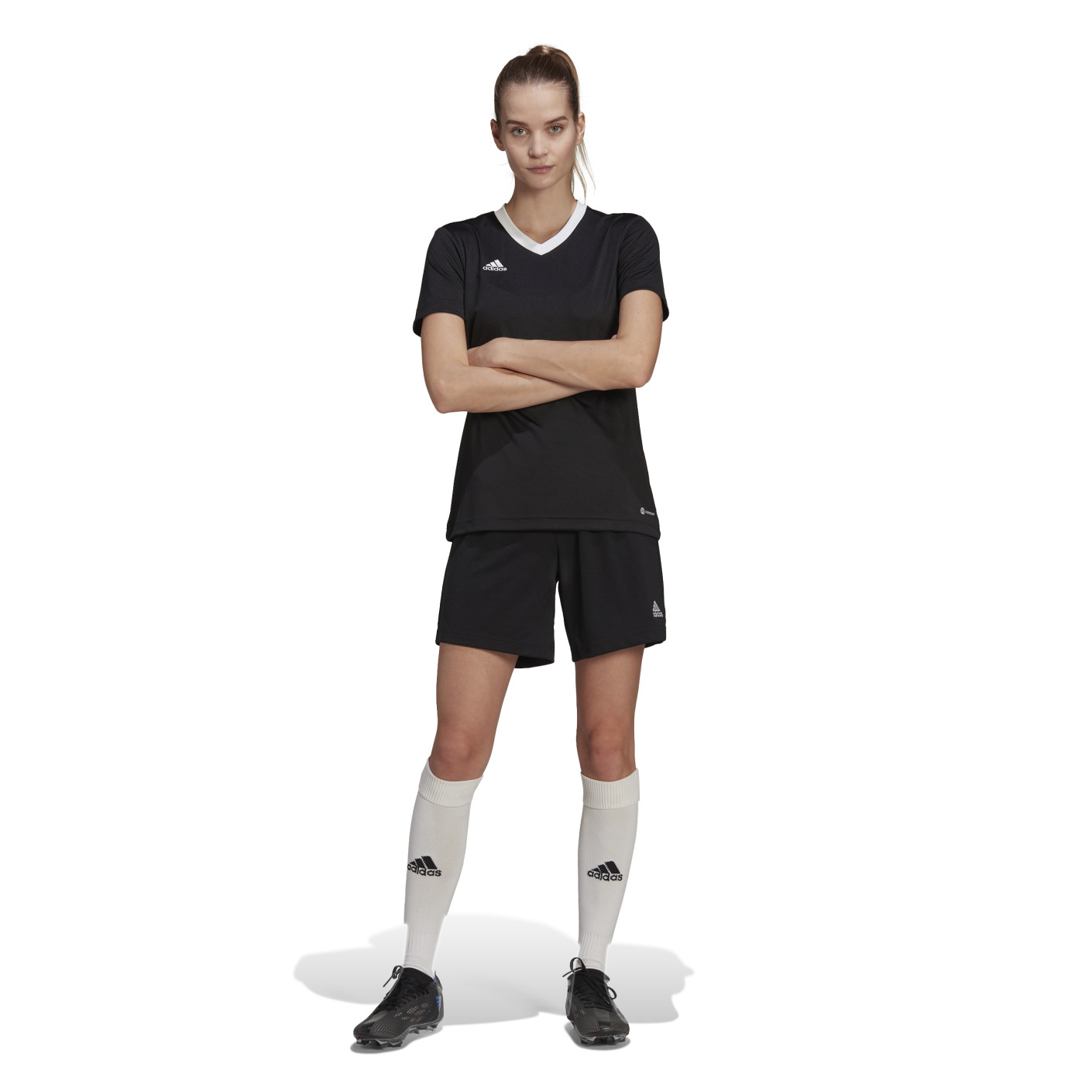 Adidas Entrada 22 Voetbalshirt Dames Zwart Wit
