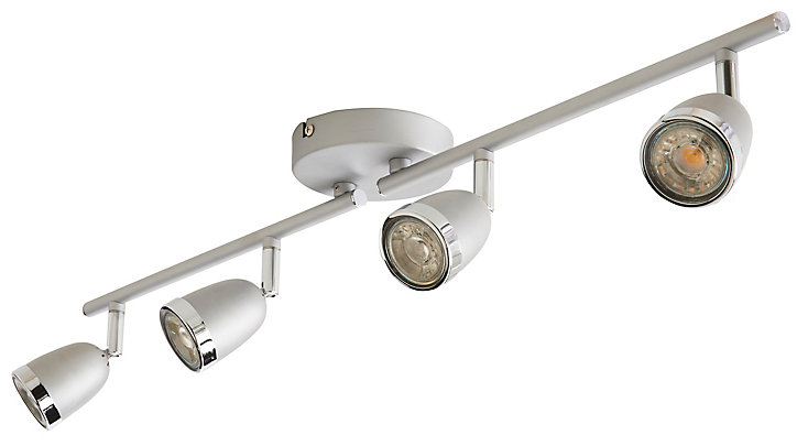 Réglette 4 spots Apheliotes métal argent GU10 4x35 W
