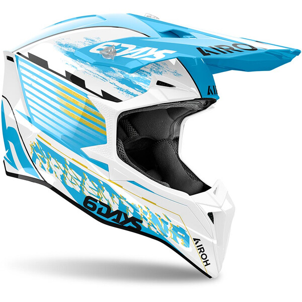 Airoh - Casque Wraaap Six Days Argentina Blanc / Turquoise / Jaune