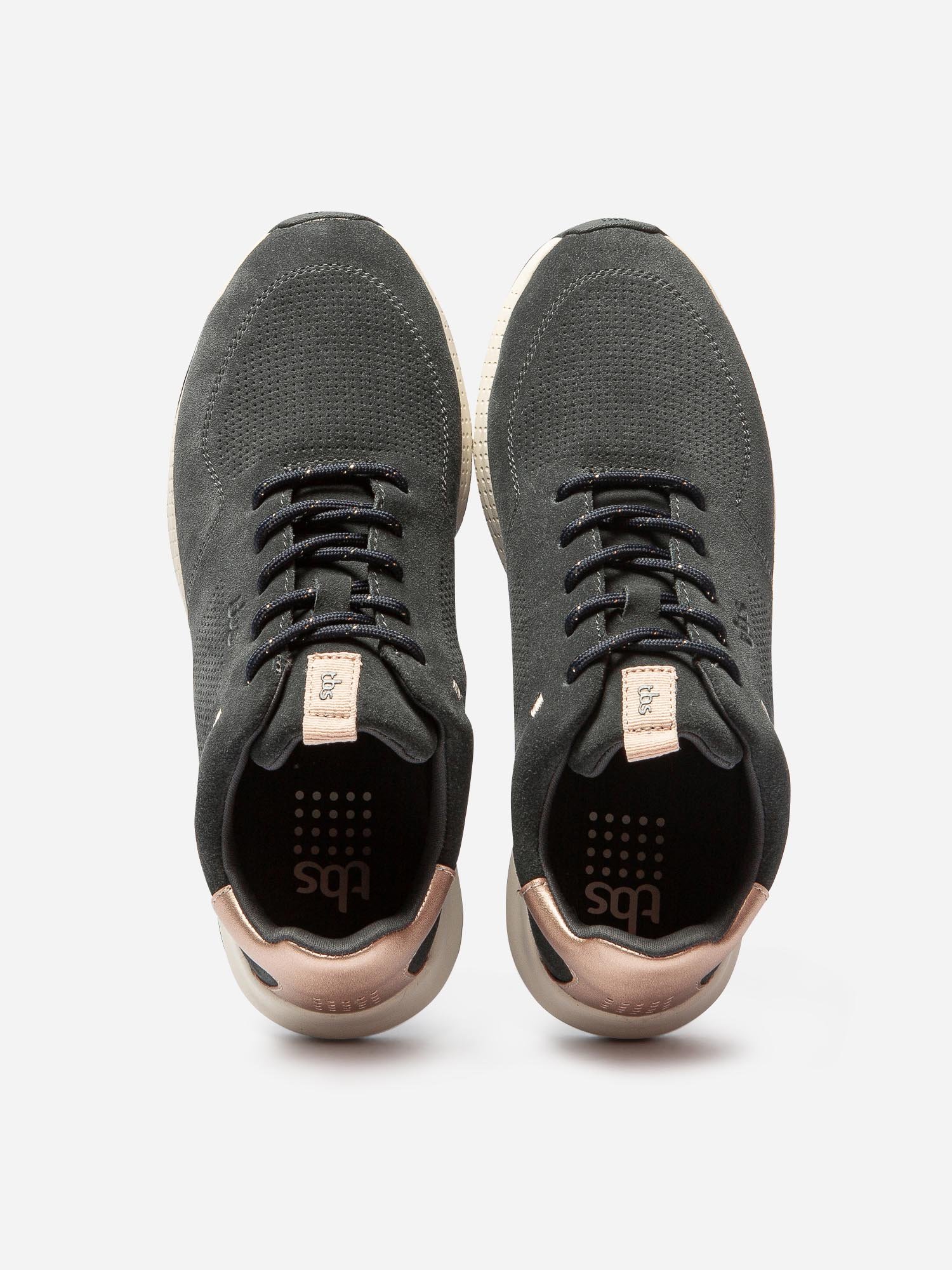 Baskets Femme Confort Cuir Gris