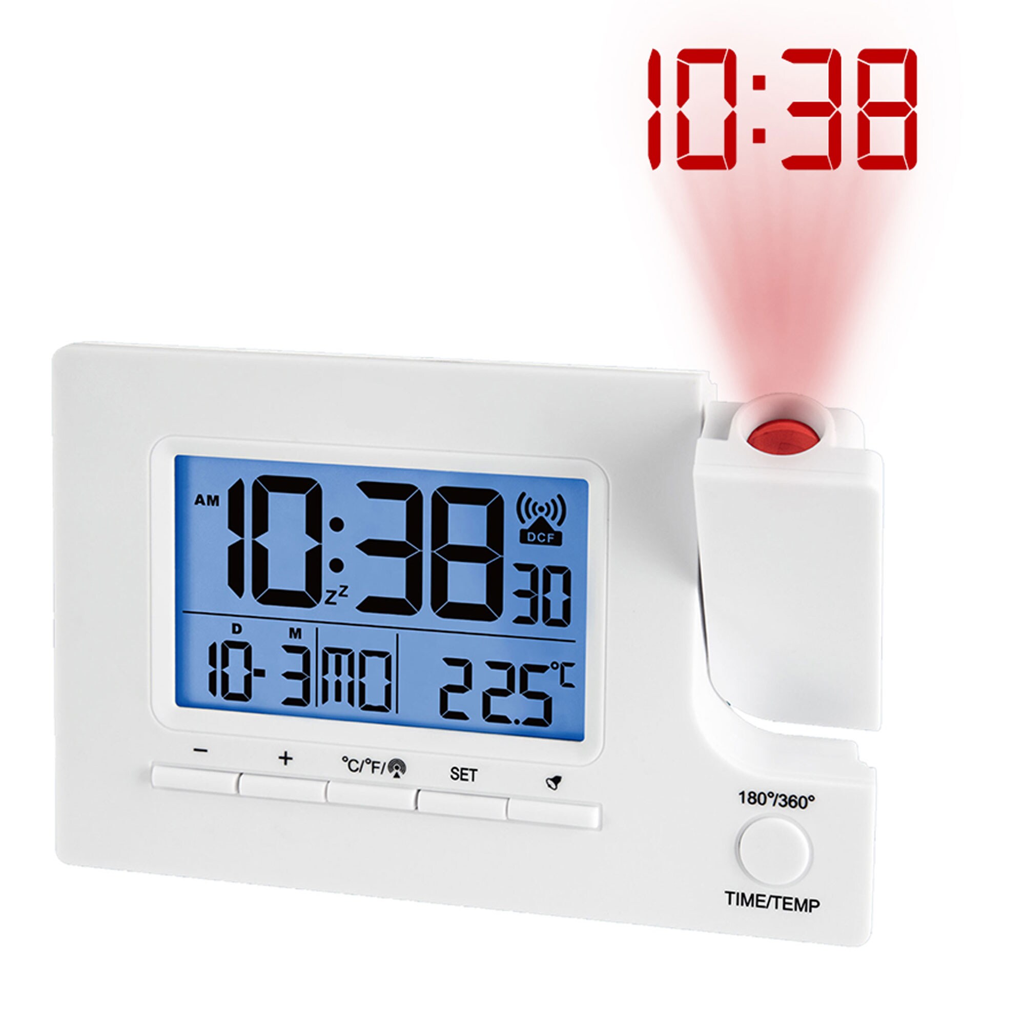 MiravalFunk-Projektionswecker USB 2 Alarme Temperaturanzeige Datum