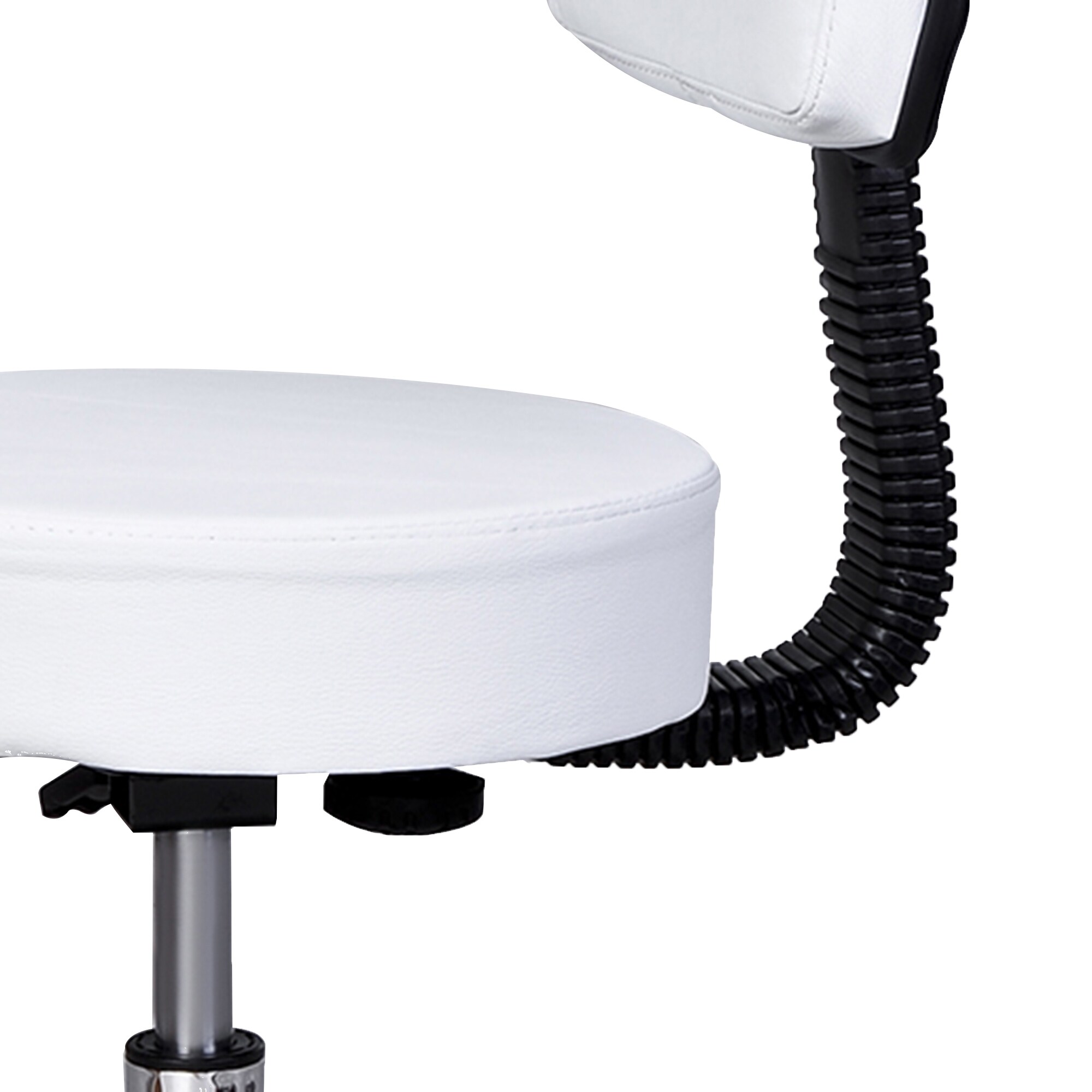HOMCOM Rollhocker mit Lehne weiß 35 x (77-89) cm (ØxH)