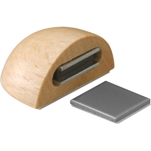Butée de porte - magnétique - fixation adhésive -  imitation bois