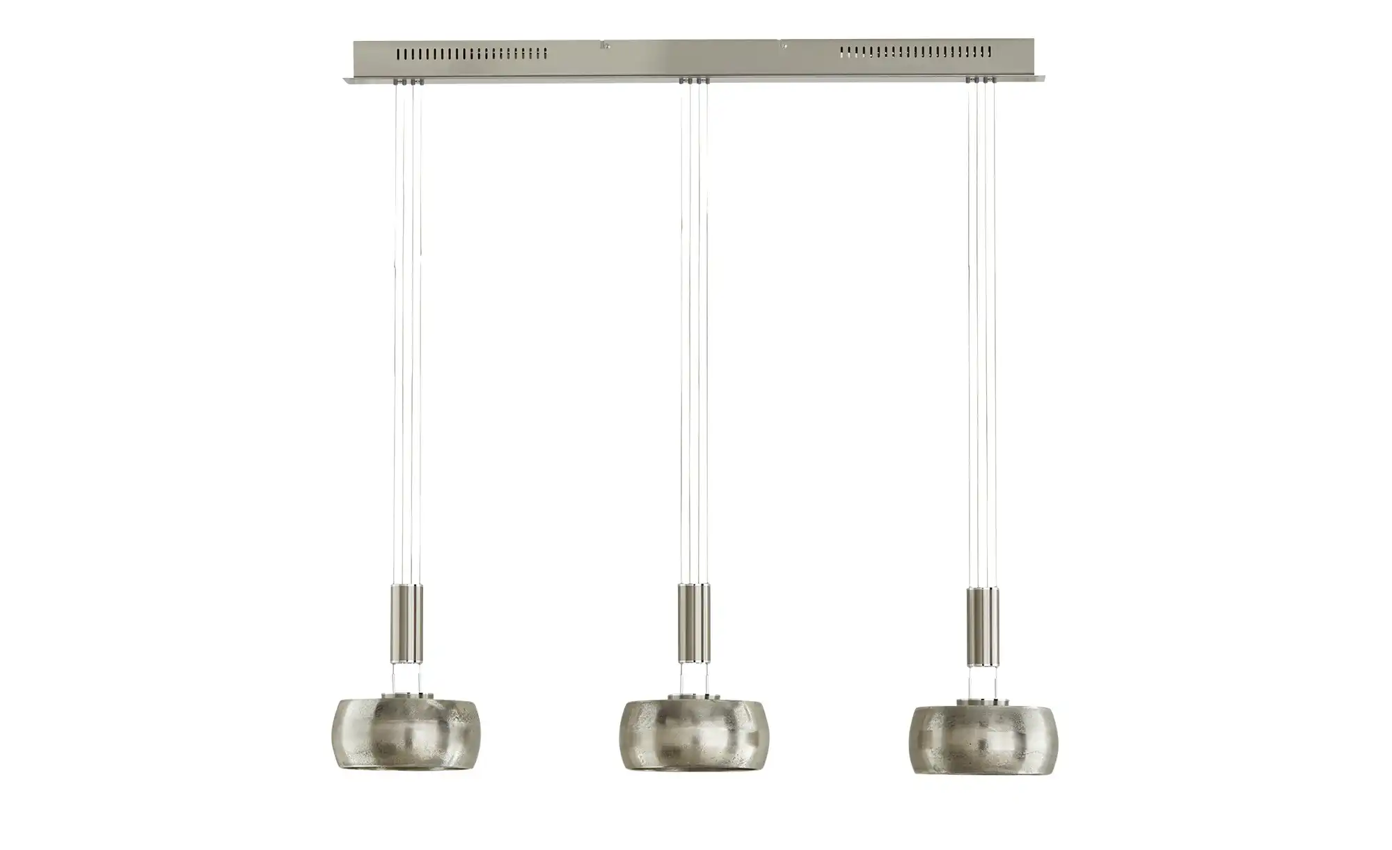 Fischer-Honsel LED-Pendelleuchte, 3-flammig, Schirme Nickel-matt antik