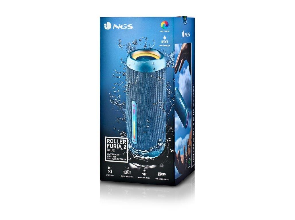 COLUNAS PORTATEIS BT NGS ROLLERFURIA2BLUE