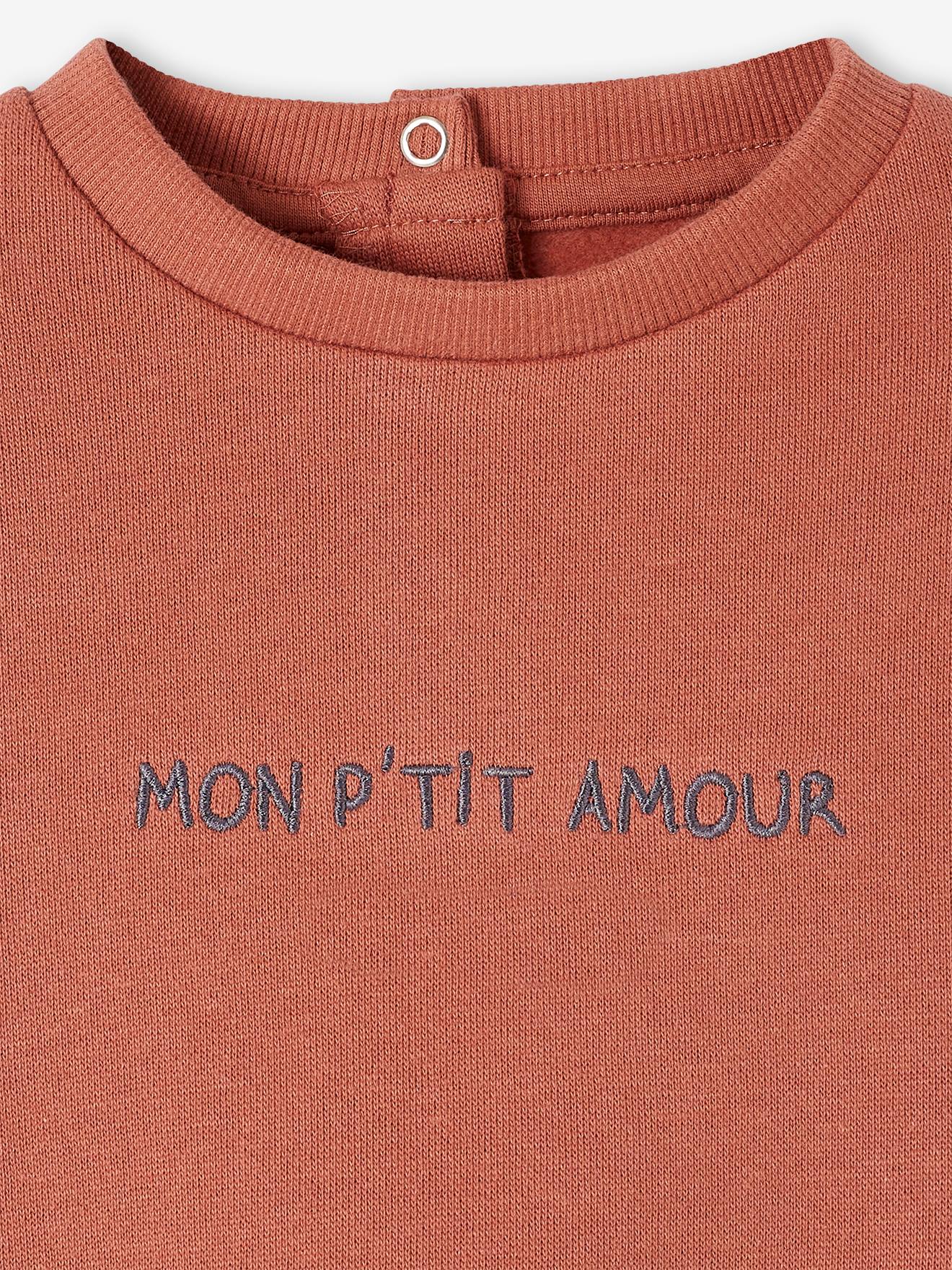 Moletom infantil personalizável na cor terracota.