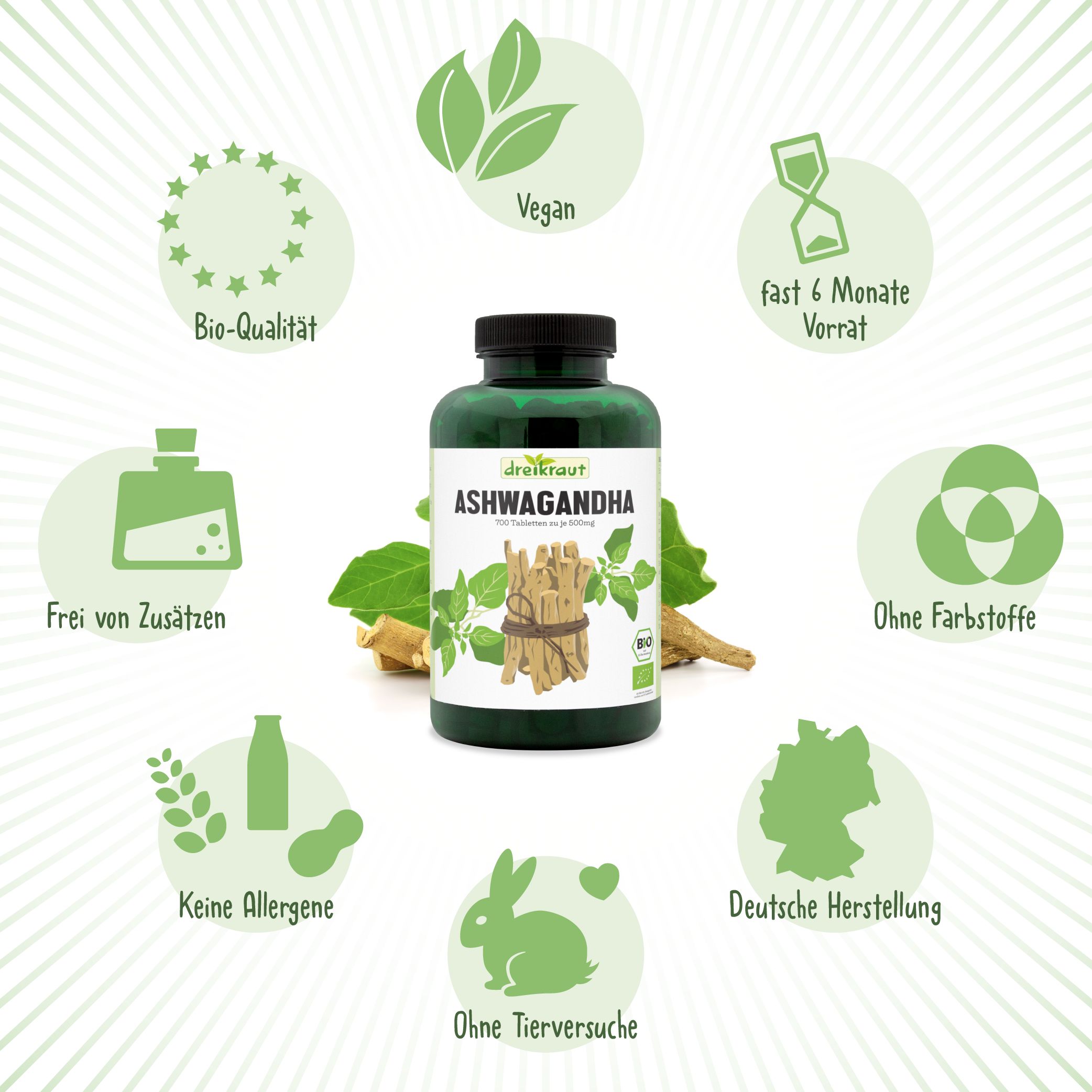 dreikraut®  Bio-Ashwaganda Tabletten