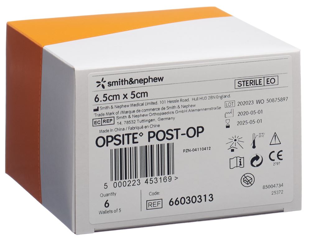 OPSITE Folienverband 6.5x5cm steril Btl 5 Stk