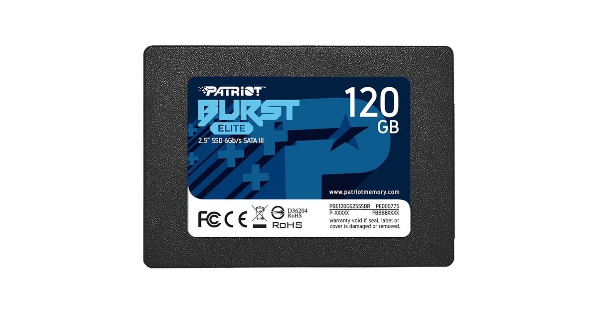 PatriotBurst Elite 120 GB SSD  (Zwart, PBE120GS25SSDR, SATA 6 Gb/s)