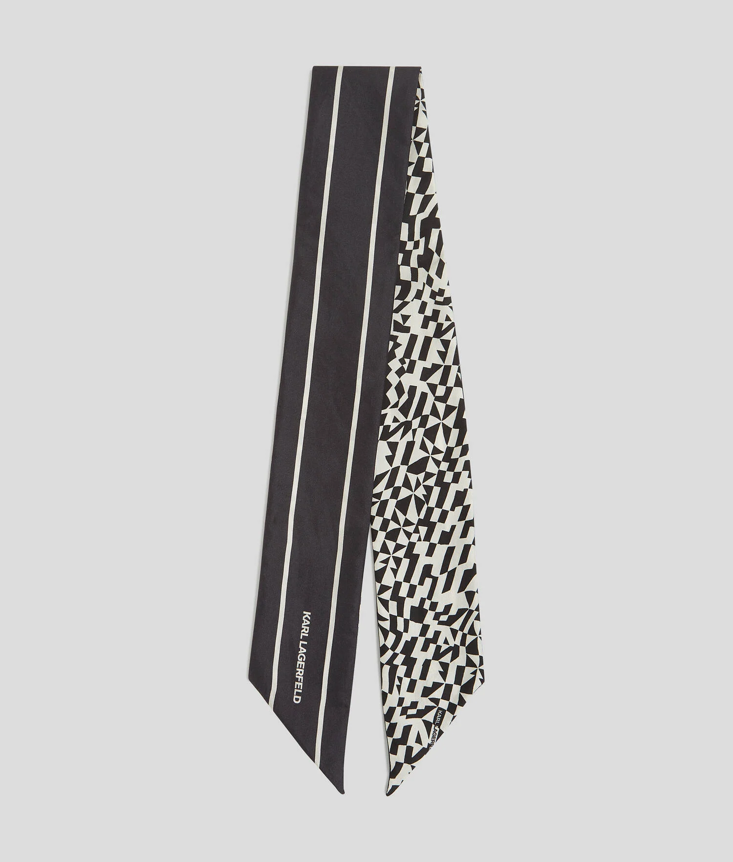 FOULARD FIN EN SOIE K/ESSENTIAL - Blanc/Noir