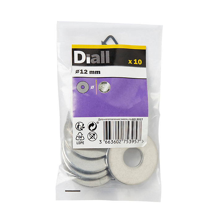 Rondelles plates larges en acier au carbone ø 12mm - 10 pièces