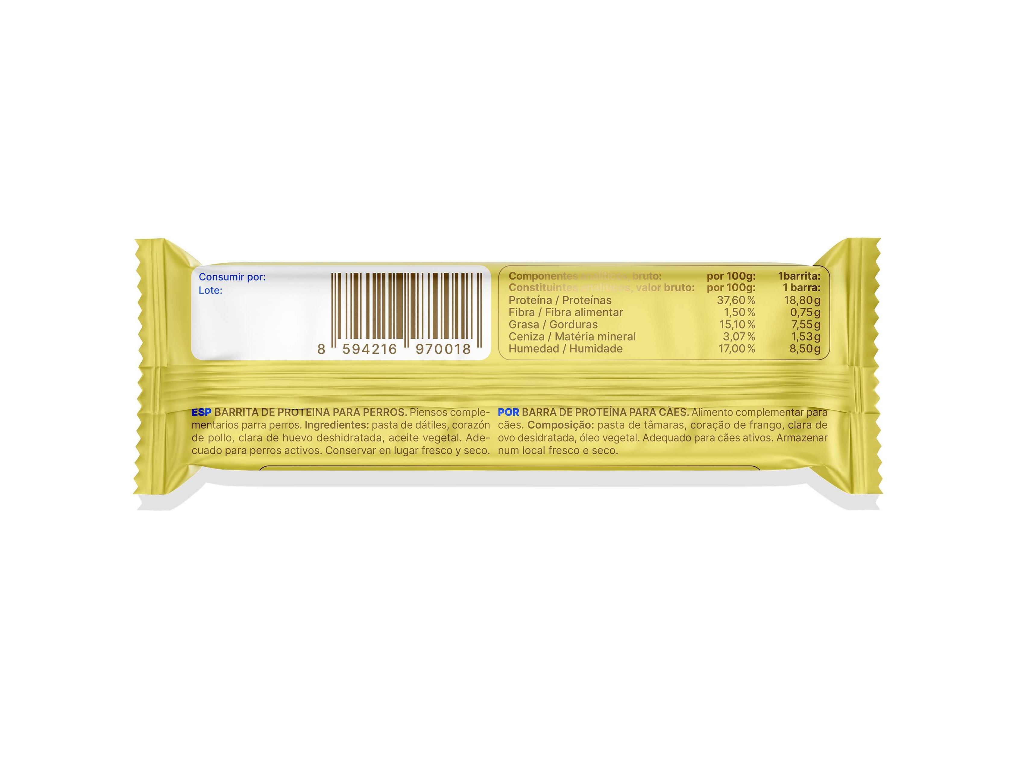 SNACK PROTEICO CÃO NAP BARRITA FRANGO 50G