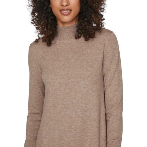 Vila - VICOMFY A-LINE ROLLNECK KNIT DRESS Marrón