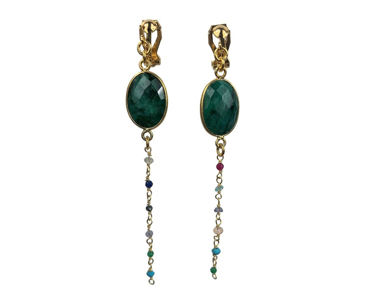Boucles d'oreilles clips Bakasana Doré
