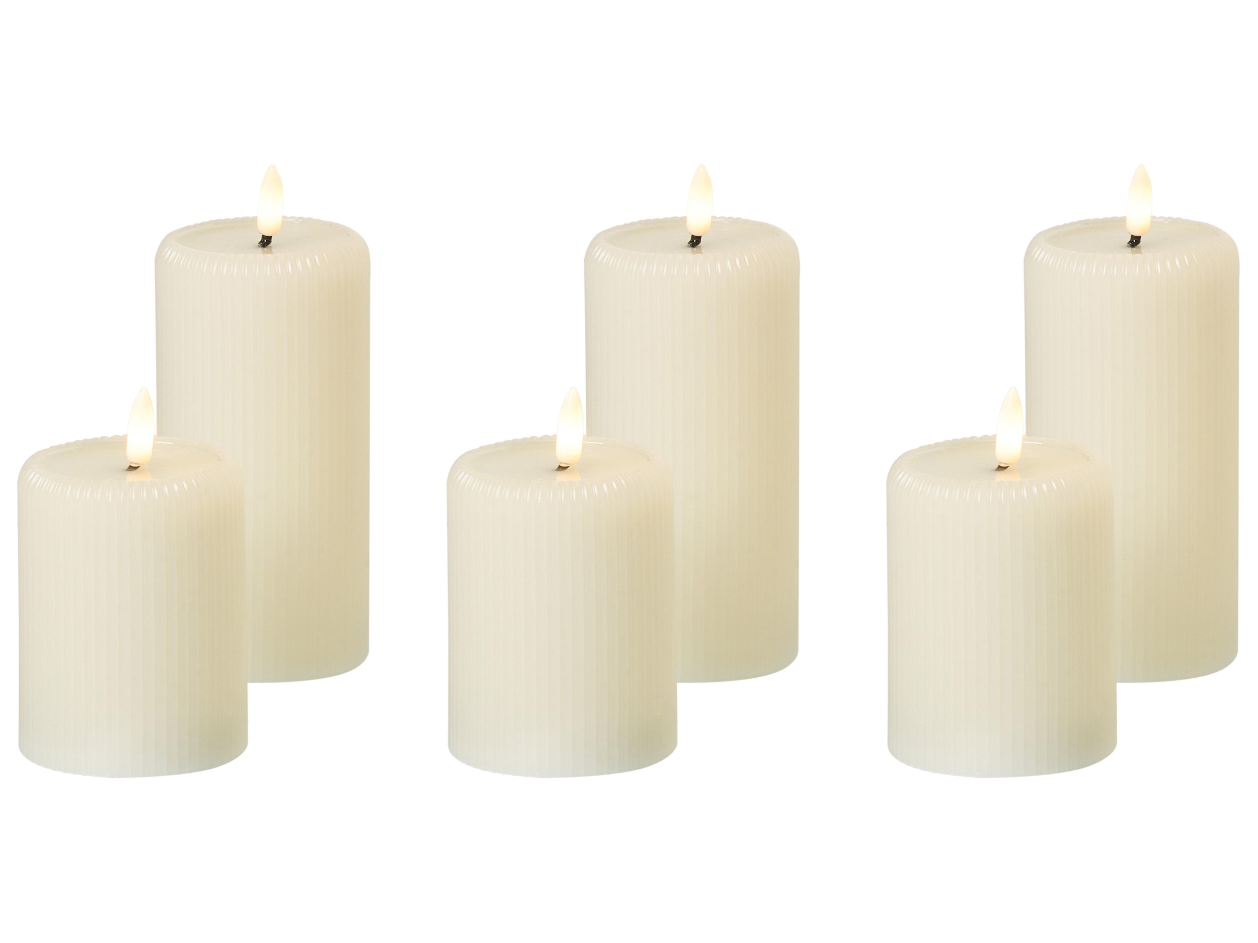 Set van 6 LED kaarsen NOISETTE 10/16 cm Gebroken wit