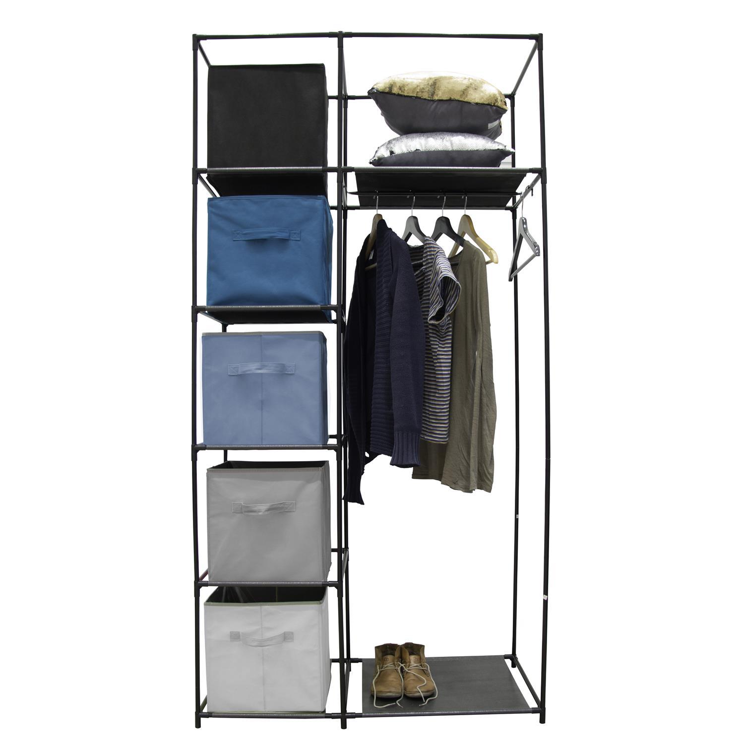 STRUCTURE ARMOIRE 5 CASES ET 1 PENDERIE