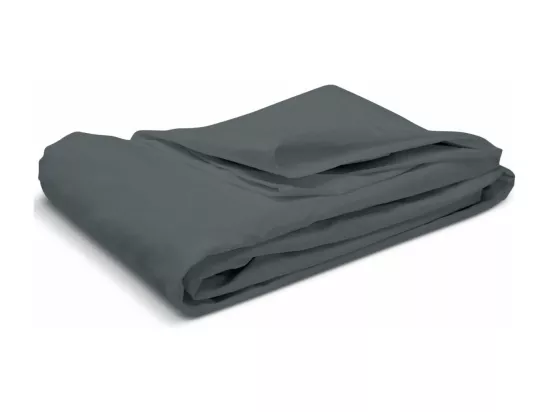 Drap housse uni 100% Percale de coton - Anthracite - 180x200cm