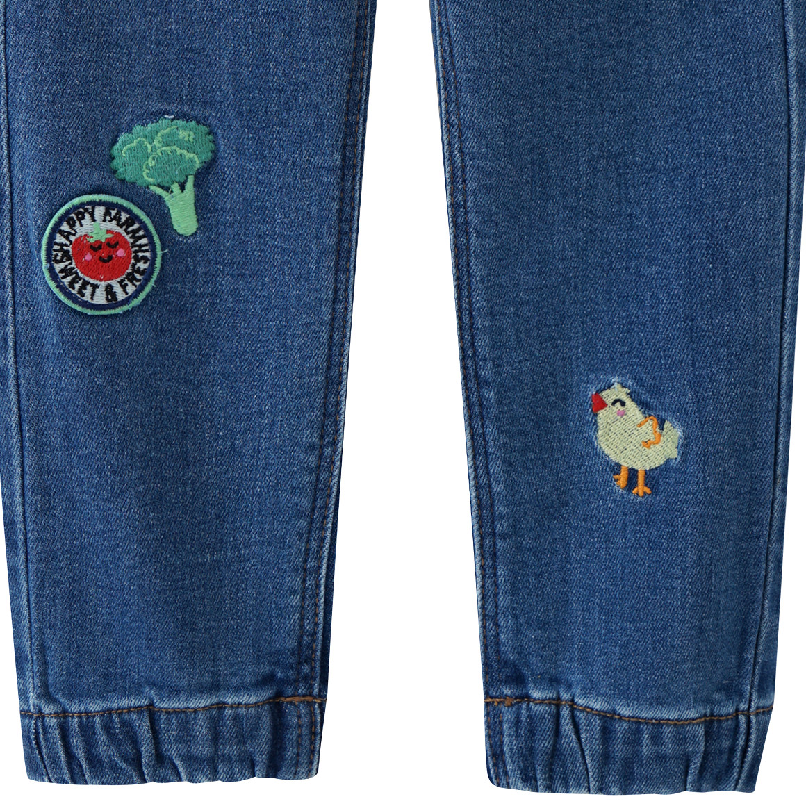 Topomini Baby Pull-on-Jeans mit Stickereien blau