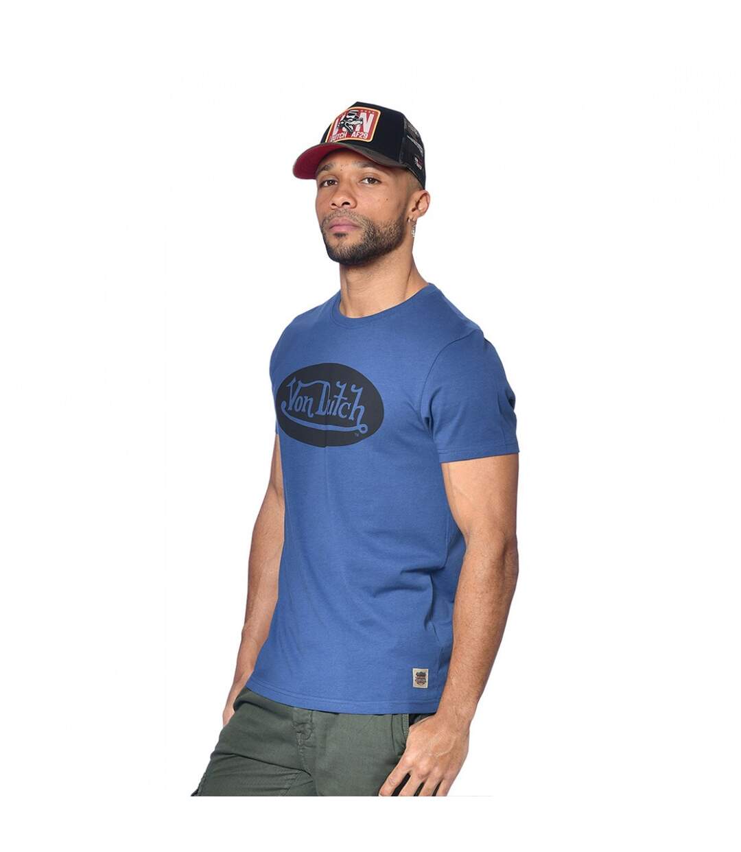 T-shirt Von Dutch col rond homme en coton Front