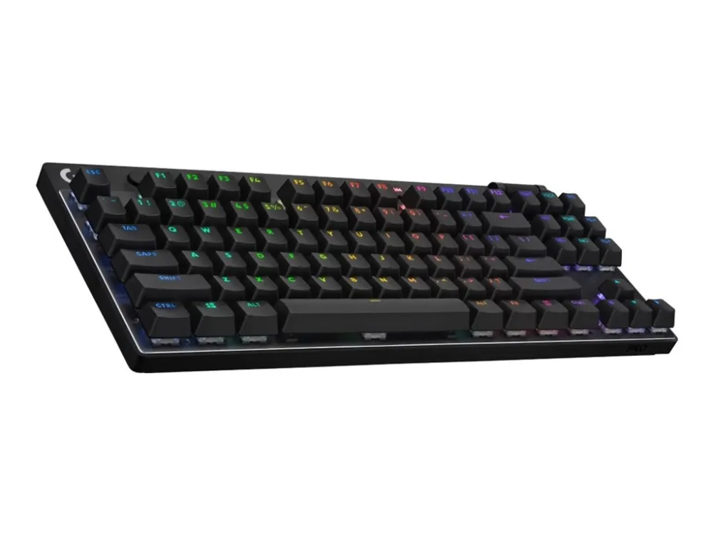 Logitech G PRO X TKL - Tastatur - gaming - bagbelyst - trådløs - 2.4 GHz, Bluetooth - QWERTY - US International - tastkontakt: Tactile - sort