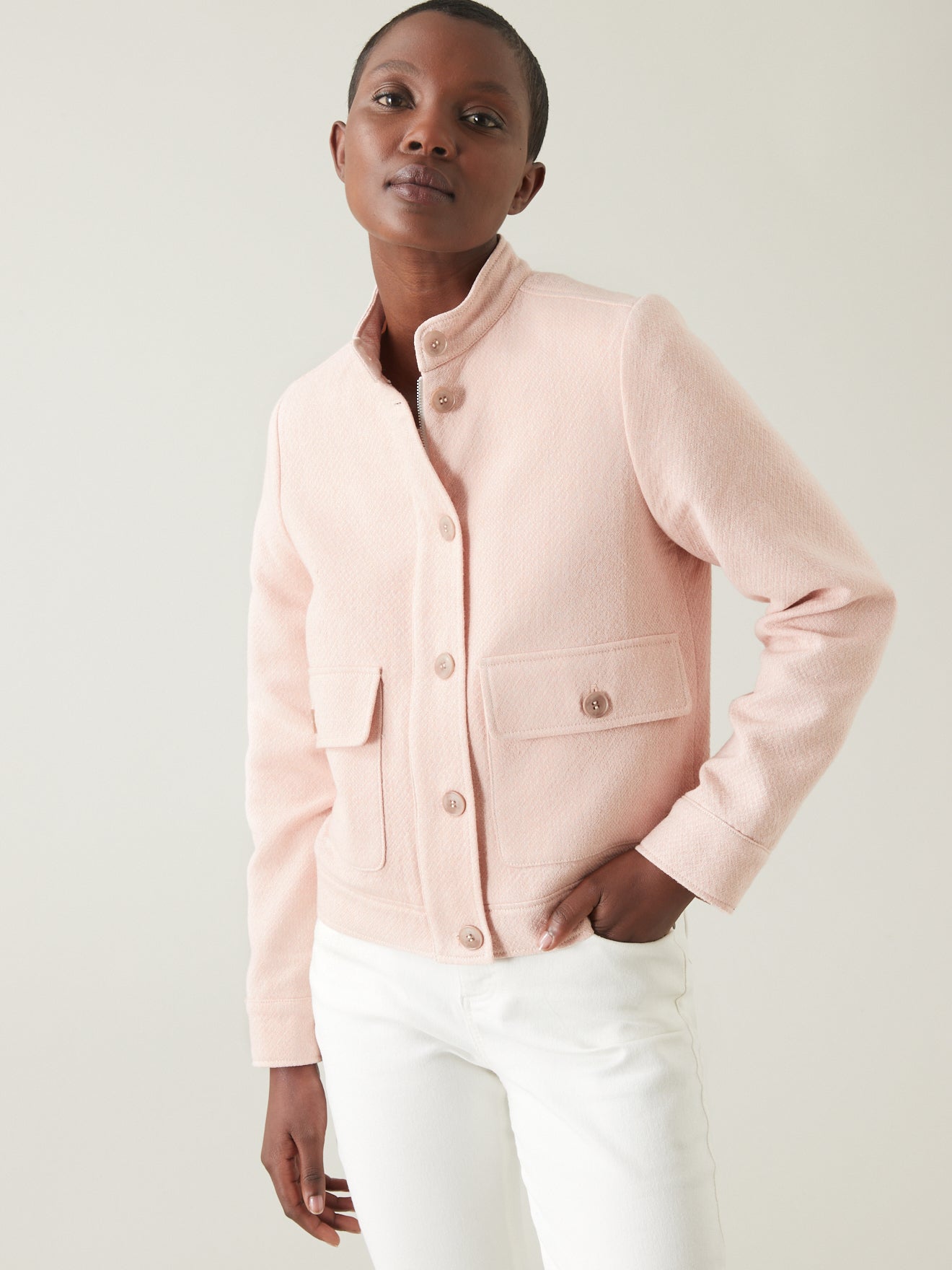 Veste blouson col officier femme