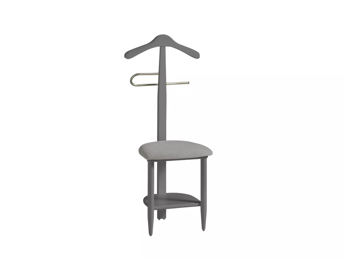 Valet de nuit - H105cm x L45cm x P41cm - hêtre massif gris - Sedie