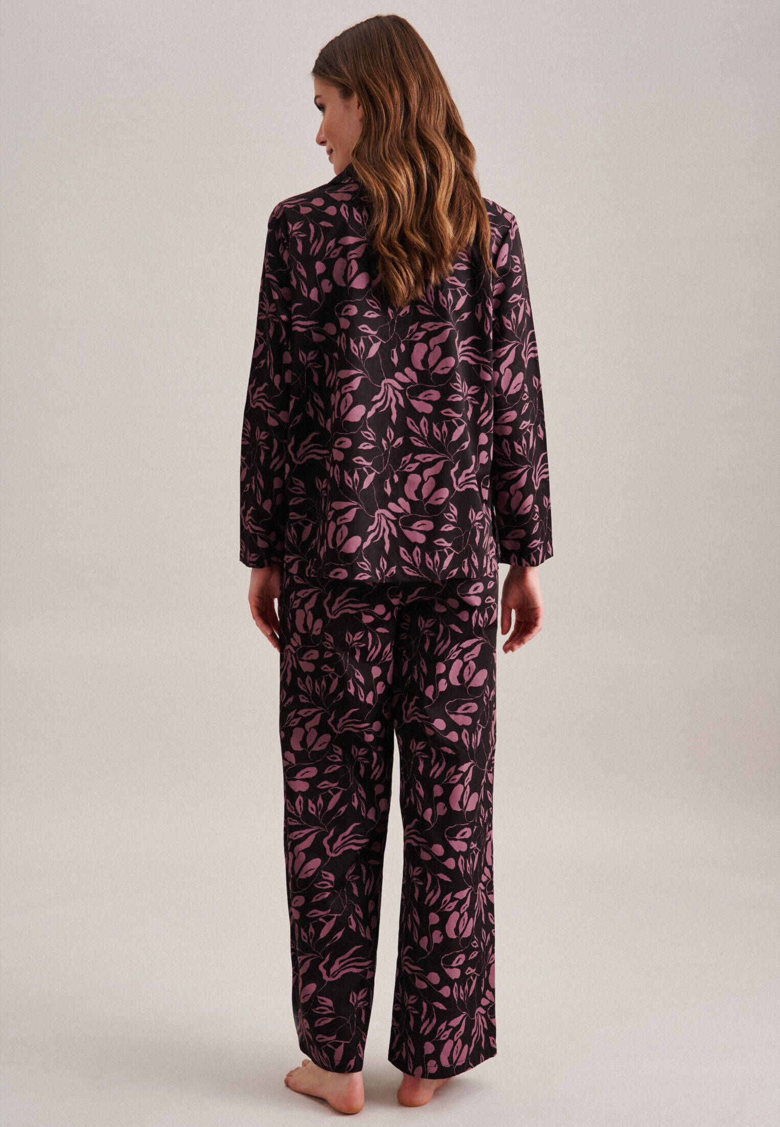 Seidensticker| Damen Pyjama Schwarze Rose