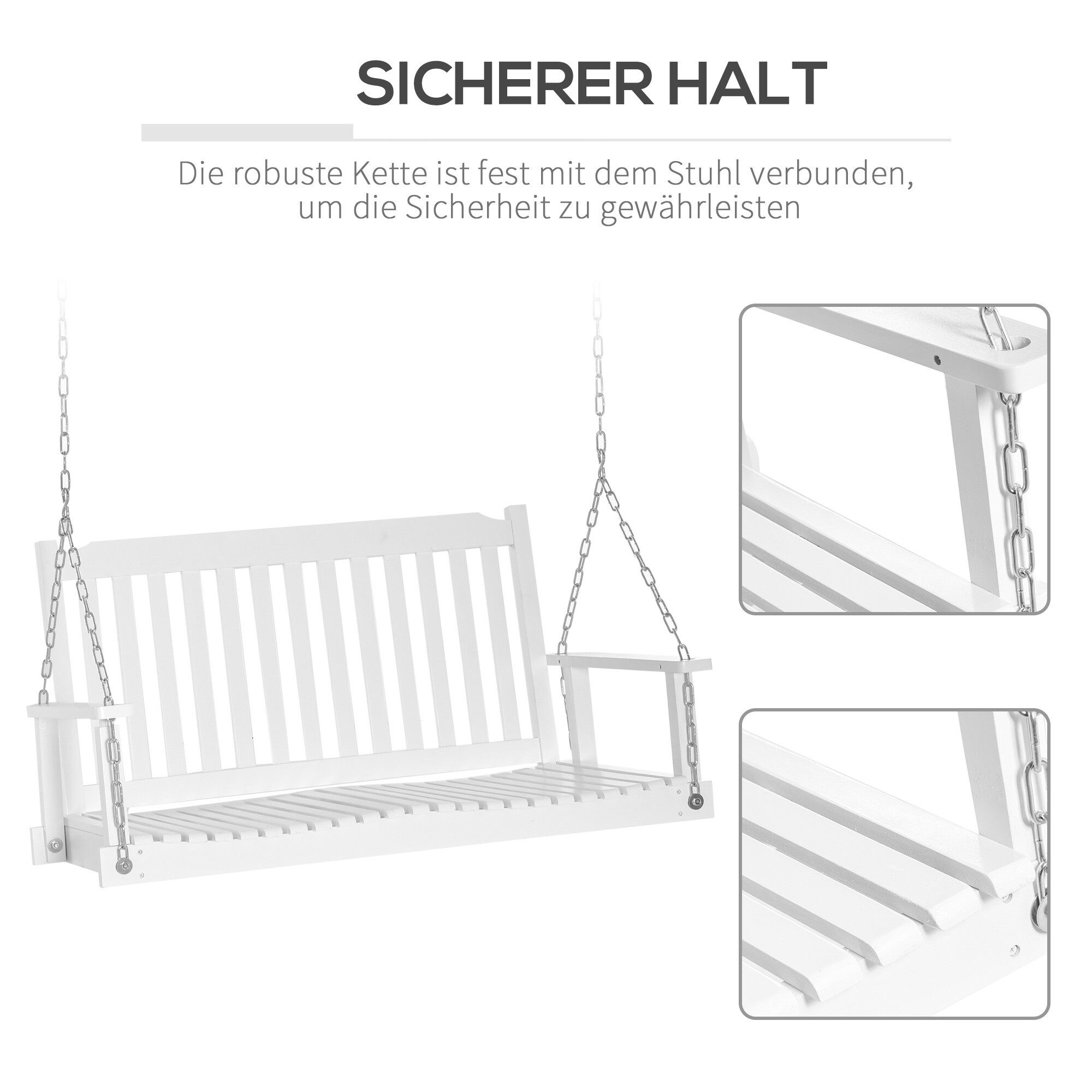 Outsunny Hängebank mit Ketten 117 x 69 x 60 cm (LxBxH)