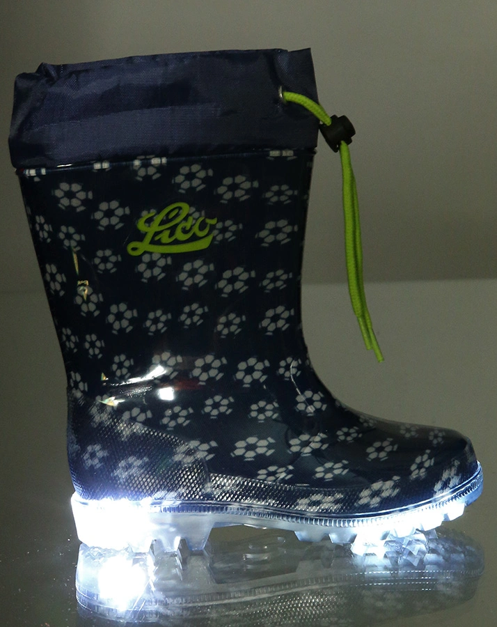 Gummistiefel POWER BLINKY SOCCER in marine/weiß