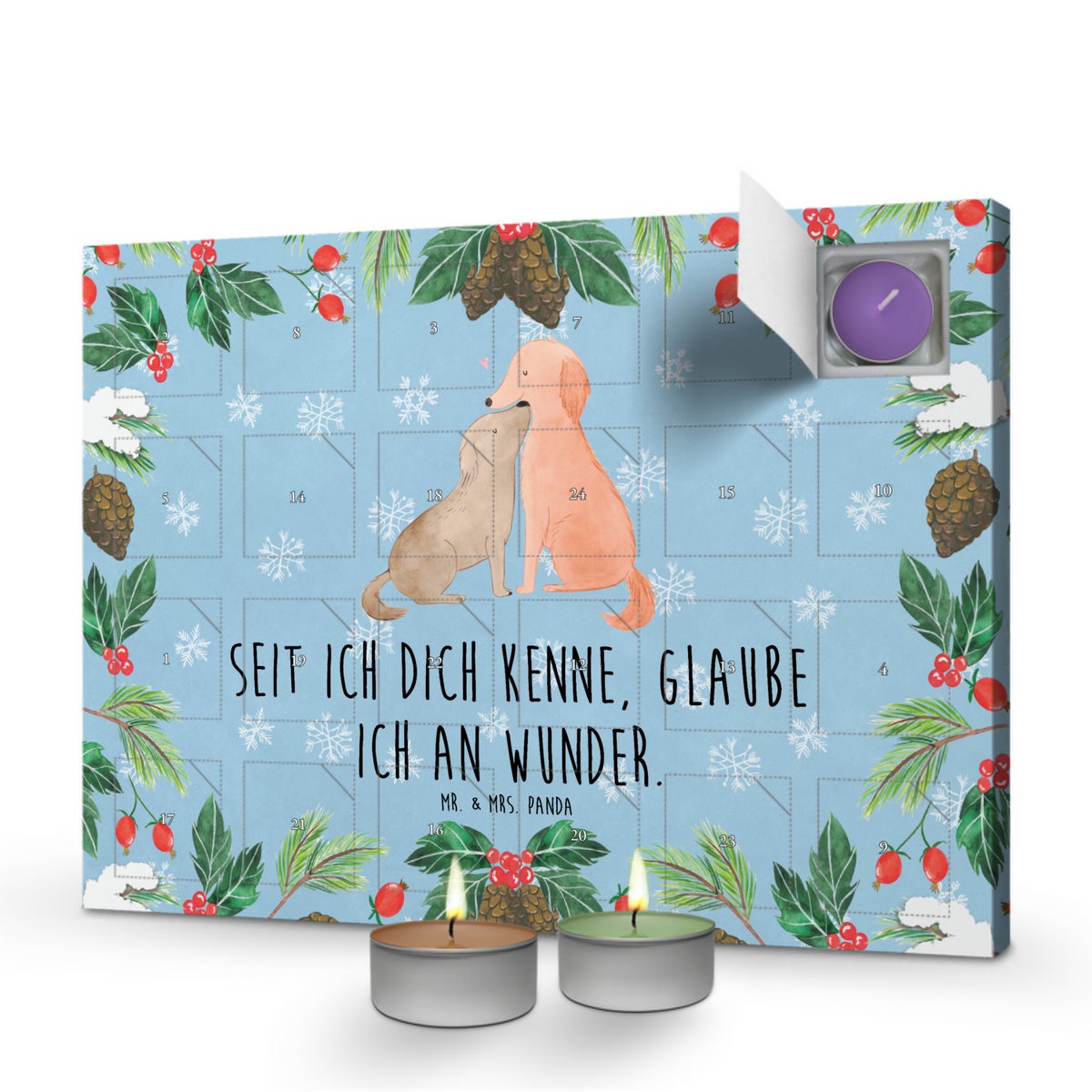 Mr. & Mrs. Panda Geurkaars Adventskalender Dog Love - Pastelblauw