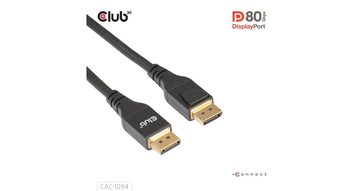 Club 3DDisplayPort 2.1 VESA DP80 Certified kabel 8K240Hz 2m  (Zwart)