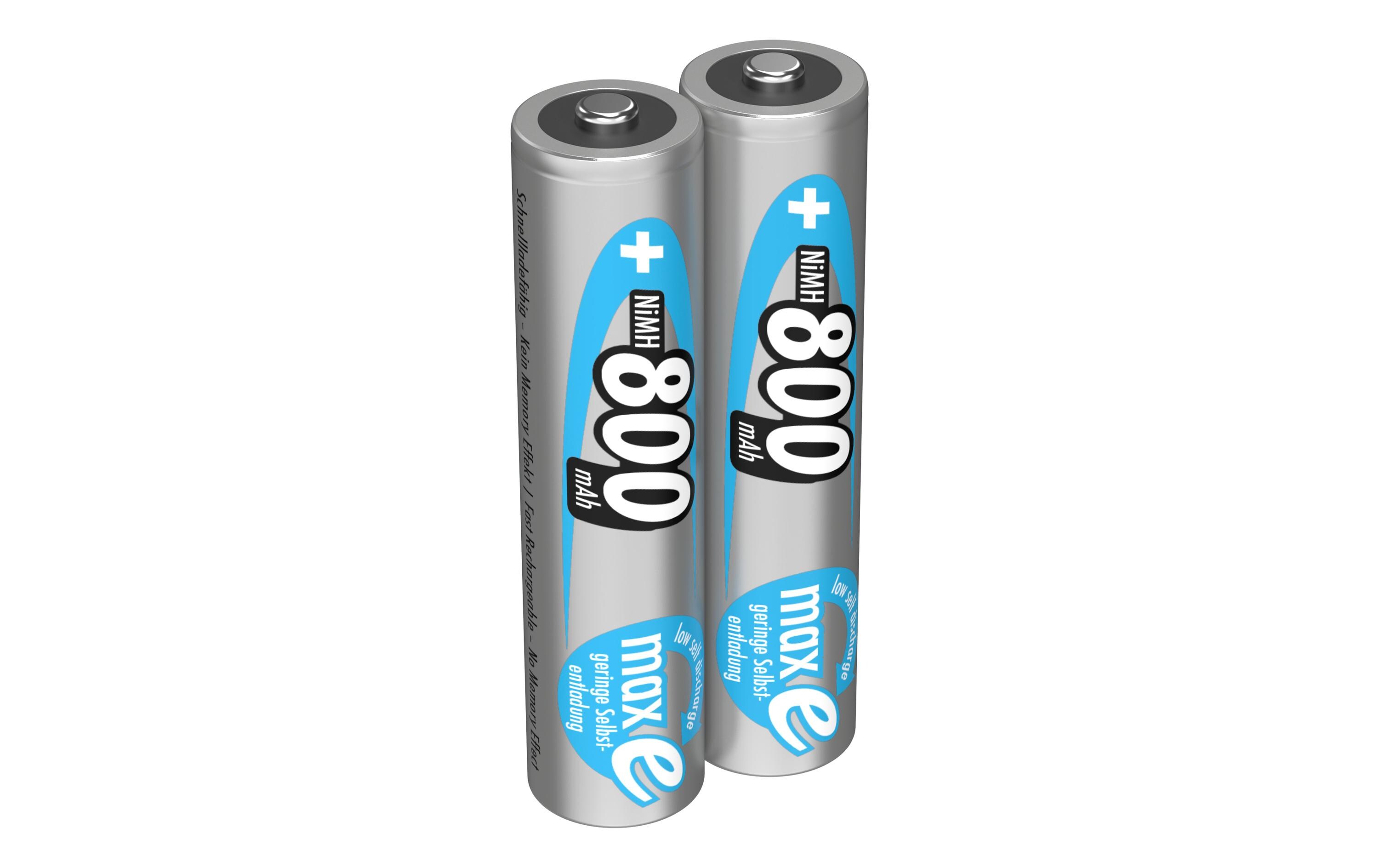 Akku Typ 800 NiMH AAA 800 mAh, 2 StückAkku mit maxE Technologie