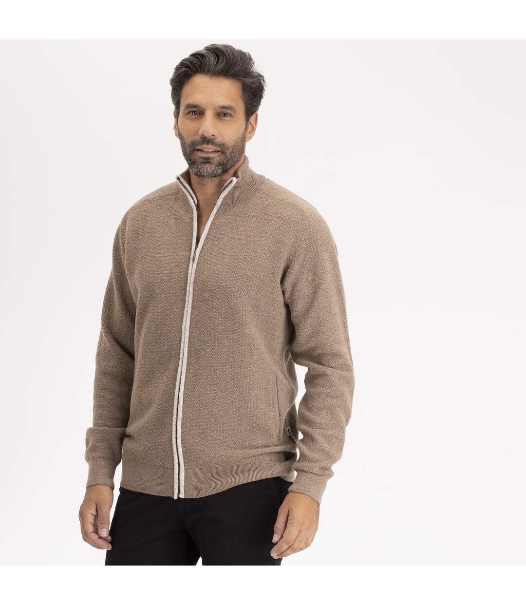 Pull manches longues col camionneur laine merinos LARIO